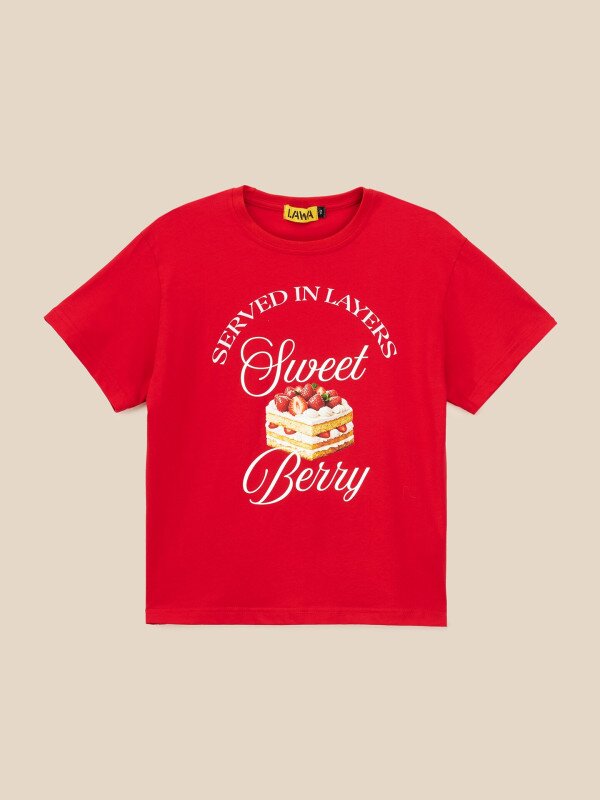 Футболка з принтом для дiвчинки LAWA P-GB02351 140 см Червоний shop (2000999615429)  Фото №0