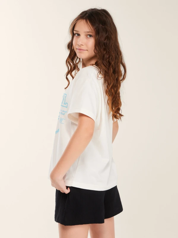 Футболка з принтом для дiвчинки LAWA P-GB02353 158 см Молочний shop (2000999633386)  Фото №2