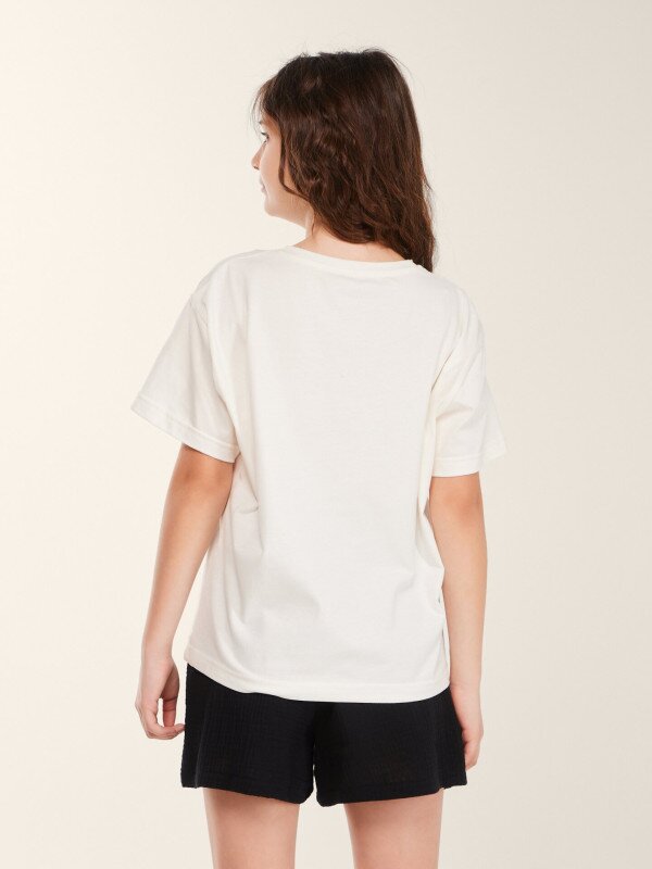 Футболка з принтом для дiвчинки LAWA P-GB02353 140 см Молочний shop (2000999633355)  Фото №3