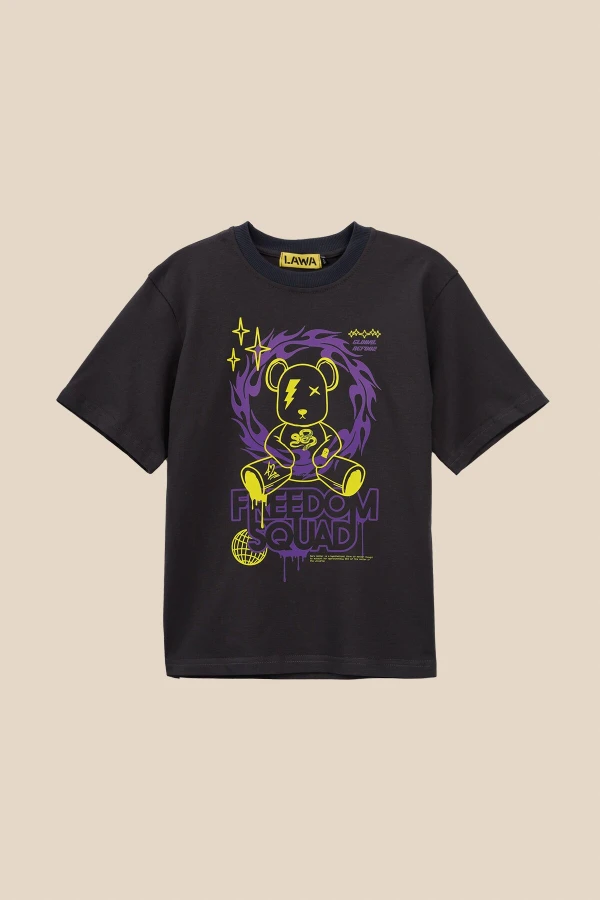 Футболка з принтом для хлопчика LAWA P-BB02305 134 см Графітовий shop (2000990894717)  Фото №0