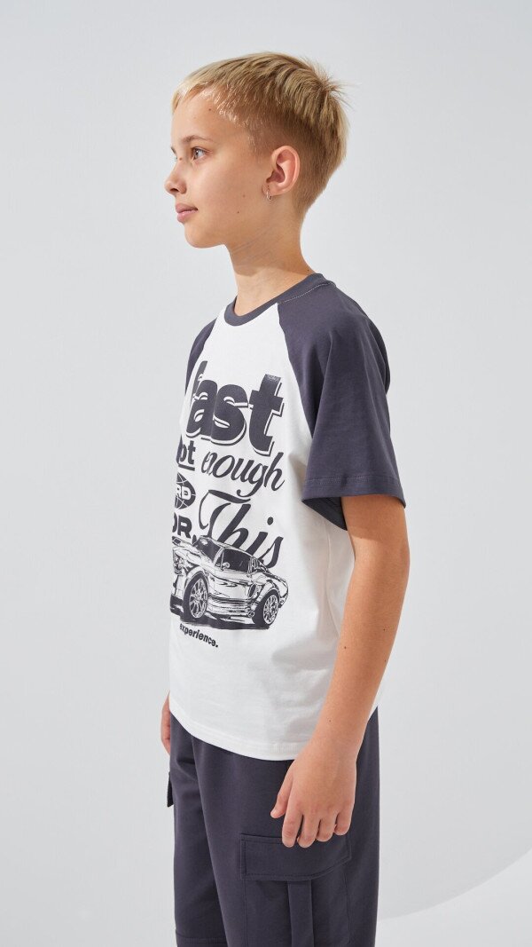 Футболка з принтом для хлопчика LAWA P-BB02318 164 см Графітовий shop (2000999239724)  Фото №3