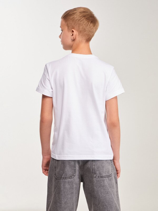 Футболка з принтом для хлопчика LAWA P-BB02347 140 см Білий shop (2000999629730)  Фото №4