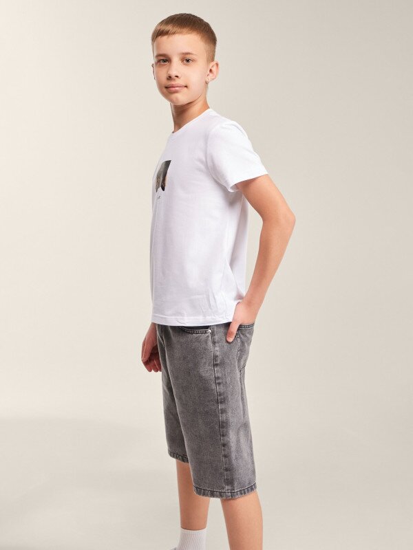 Футболка з принтом для хлопчика LAWA P-BB02347 140 см Білий shop (2000999629730)  Фото №2