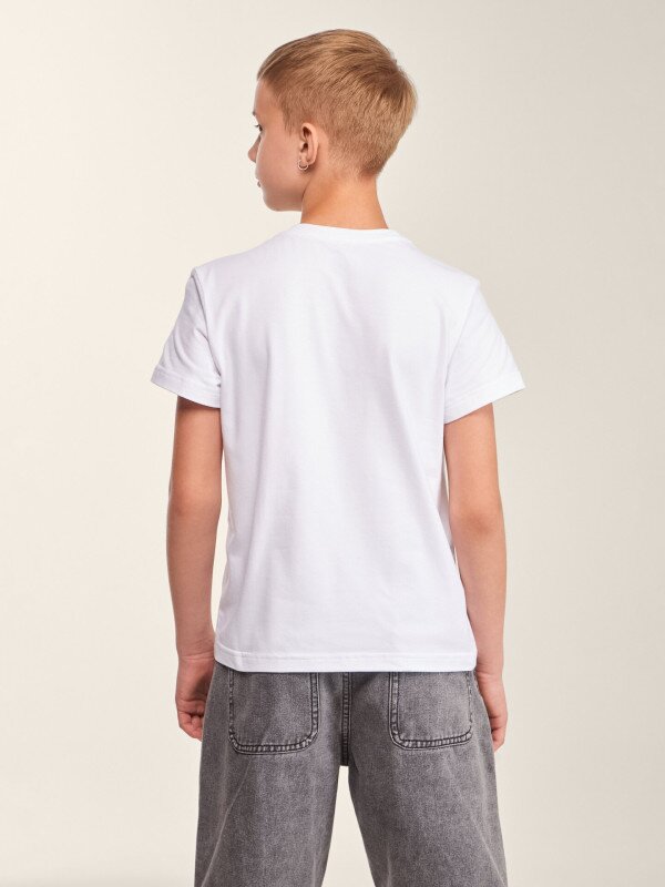 Футболка з принтом для хлопчика LAWA P-BB02347 140 см Білий shop (2000999629730)  Фото №3