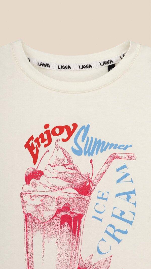 Футболка з принтом Enjoy Summer жіноча  LAWA P-WB02401 L Молочний shop (2000999215360)  Фото №5