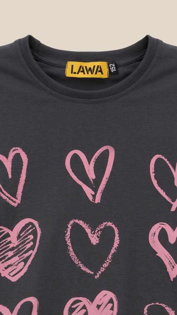 Футболка з принтом HURTS для дiвчинки LAWA P-GB02320 146 см Графітовий shop (2000999176456)  Фото №5