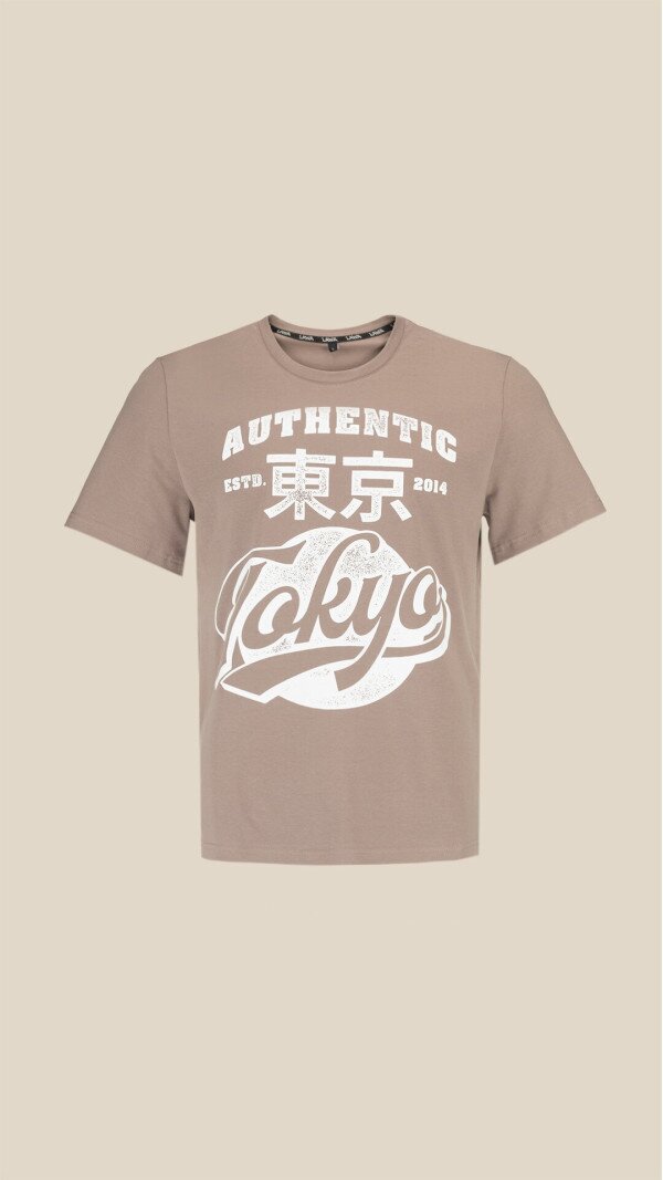 Футболка з принтом TOKYO чоловіча LAWA P-MB02344 L Мокко shop (2000999182471)  Фото №0