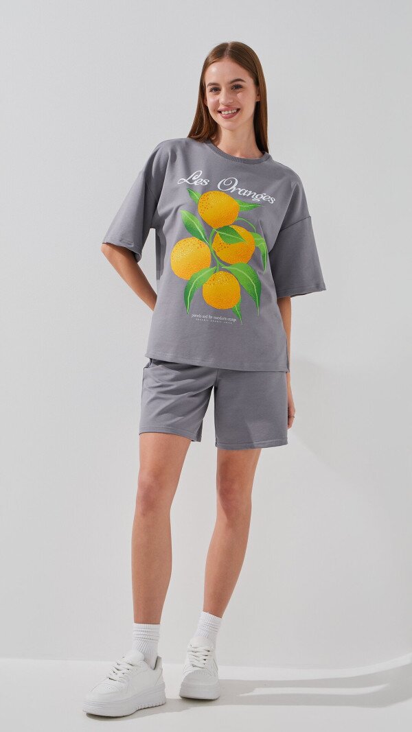 Футболка з принтом жіноча LAWA P-WB02389 XS Графітовий shop (2000999188848)  Фото №2