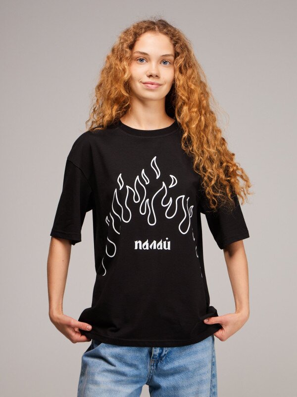 Футболка з принтом жіноча LAWA P-WB02397 XS Чорний shop (2000999138881)  Фото №1