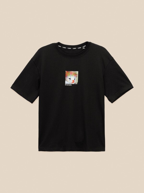Футболка з принтом жіноча LAWA P-WB02429 XS Чорний shop (2000999651731)  Фото №6