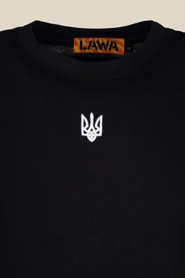 Футболка з принтом чоловіча Герб білий LAWA E-MB02307 L Чорний shop (2000990242709)  Фото №6
