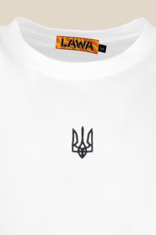 Футболка з принтом чоловіча Герб чорний LAWA E-MB02307 L Білий shop (2000990242822)  Фото №1