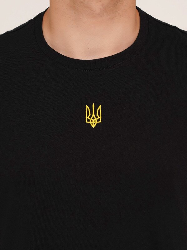 Футболка з принтом чоловіча Герб золотий LAWA E-MB02307 2XL Чорний shop (2000990242785)  Фото №3