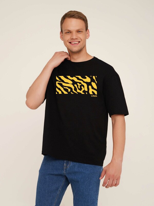 Футболка з принтом чоловіча LAWA P-MB02310 S Чорний shop (2000990524706)  Фото №3
