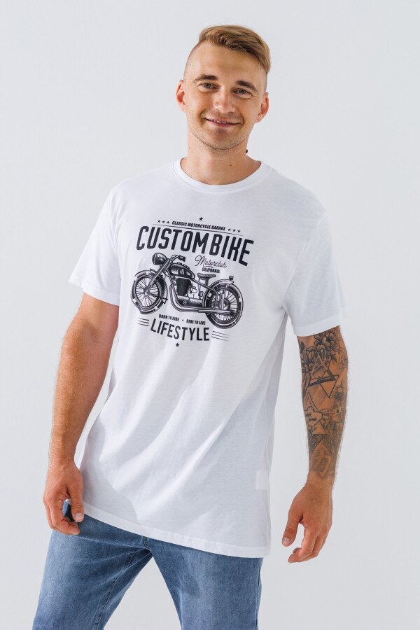 Футболка з принтом чоловіча LAWA P-MB02315 2XL Білий shop (2000990675552)  Фото №0