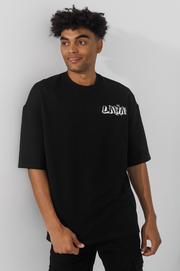 Футболка з принтом чоловіча LAWA P-MT02302 XL Чорний shop (2000990798596)  Фото №0