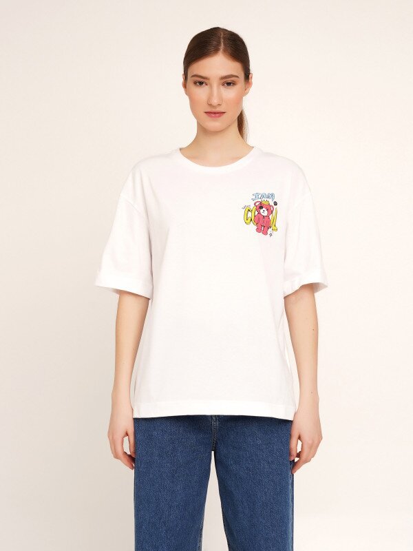 Футболка з принтом жіноча LAWA P-WB02340 M Білий shop (2000990462800)  Фото №2