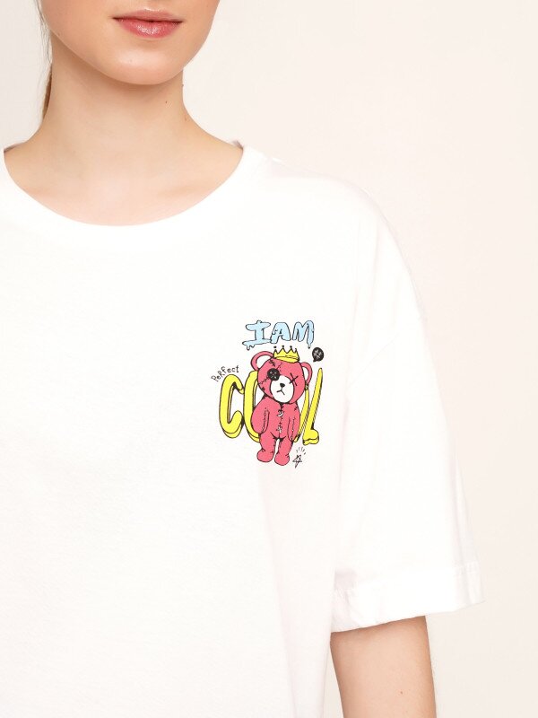 Футболка з принтом жіноча LAWA P-WB02340 M Білий shop (2000990462800)  Фото №4
