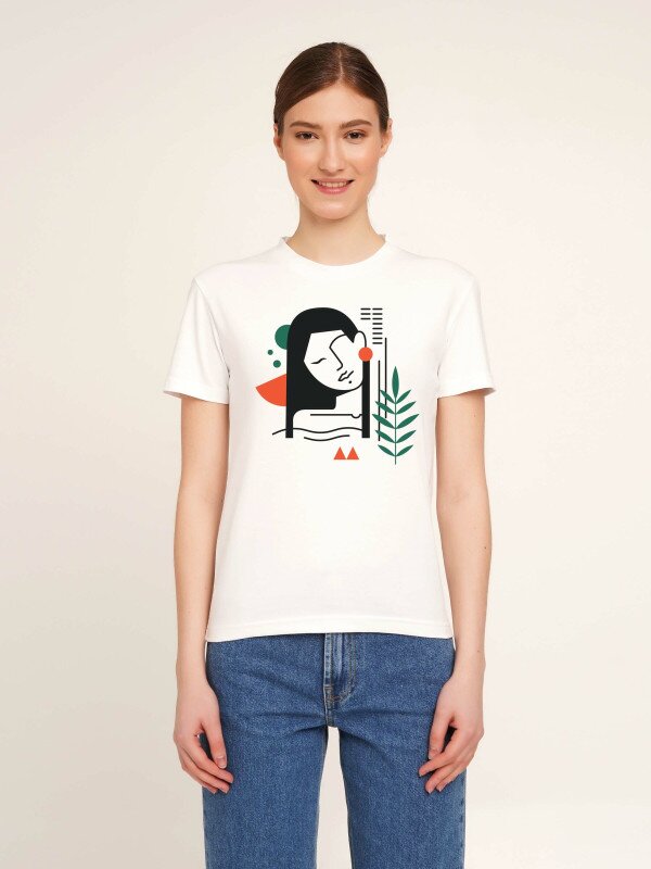 Футболка з принтом жіноча LAWA P-WB02360 XL Білий shop (2000990588821)  Фото №1