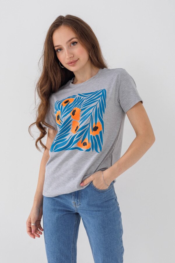 Футболка з принтом жіноча LAWA P-WB02369 XS Сірий shop (2000990725707)  Фото №0