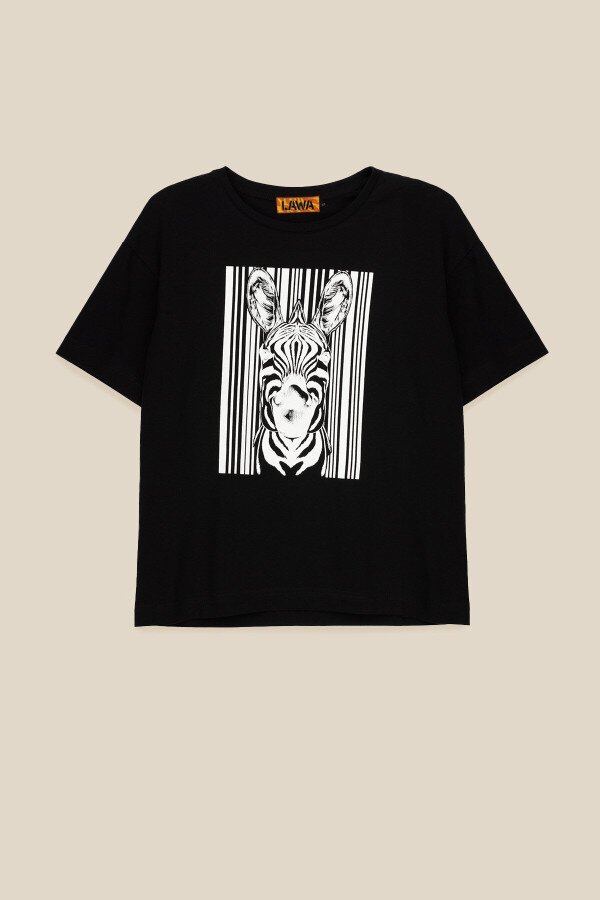 Футболка з принтом жіноча LAWA CTM P-WB02319 Black Zebra XS Чорний shop (2000989924845)  Фото №5
