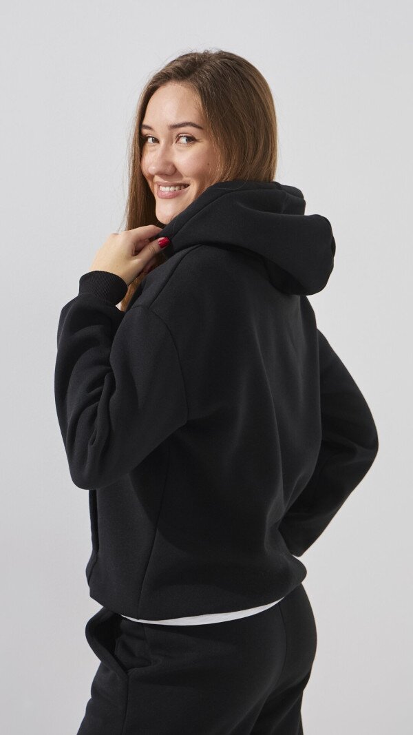 Худі однотонний жіночий LAWA WBC02435 4XL Чорний shop (2888000021489)  Фото №5