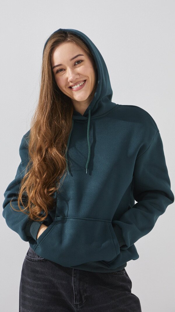 Худі однотонний жіночий LAWA WBC02435 3XL Темно-зелений shop (2888000024510)  Фото №3