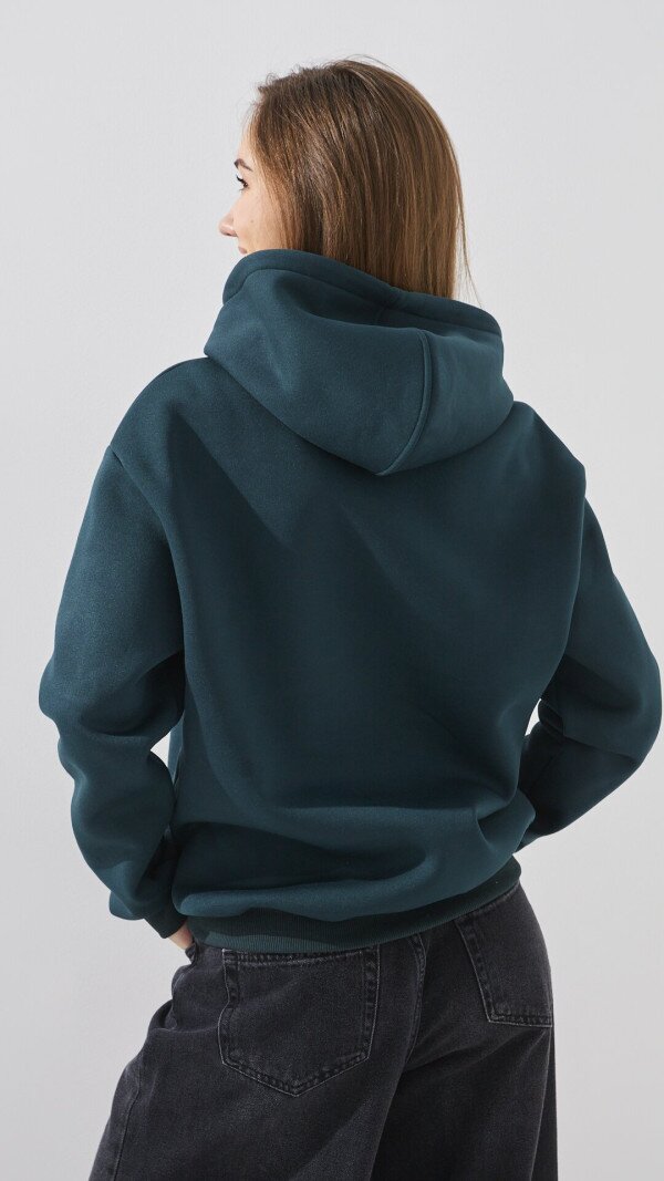 Худі однотонний жіночий LAWA WBC02435 3XL Темно-зелений shop (2888000024510)  Фото №5