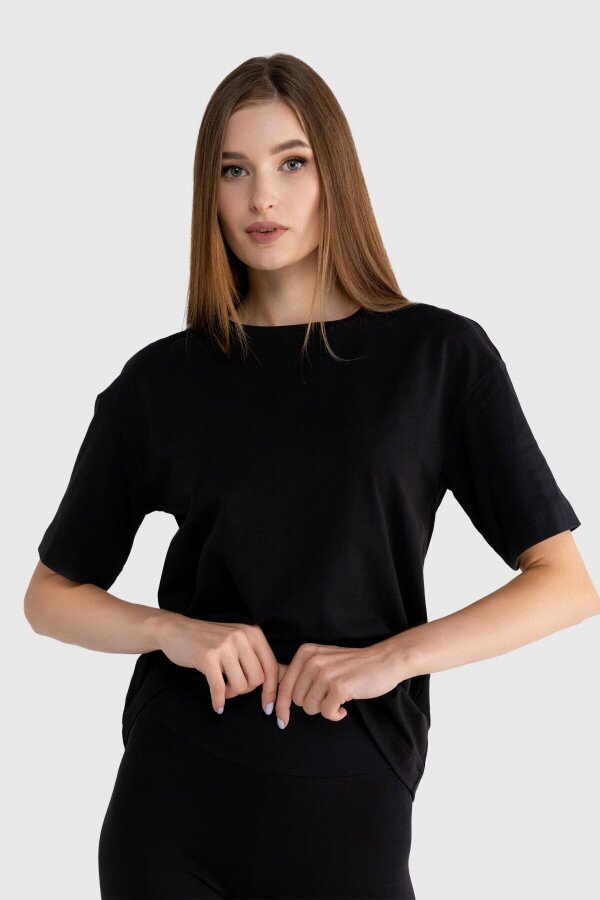 Костюм однотонний жіночий LAWA CTM WBC02312 футболка + шорти XL Чорний shop (2000989912361)  Фото №4