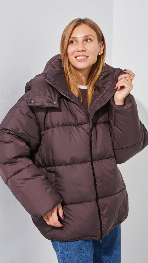 Куртка однотонна жіноча LAWA WBC02422 XL/2XL Коричневий  Фото №3