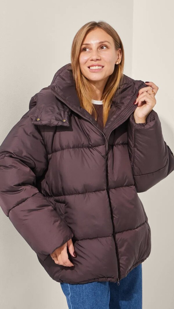 Куртка однотонна жіноча LAWA WBC02422 XL/2XL Коричневий  Фото №1