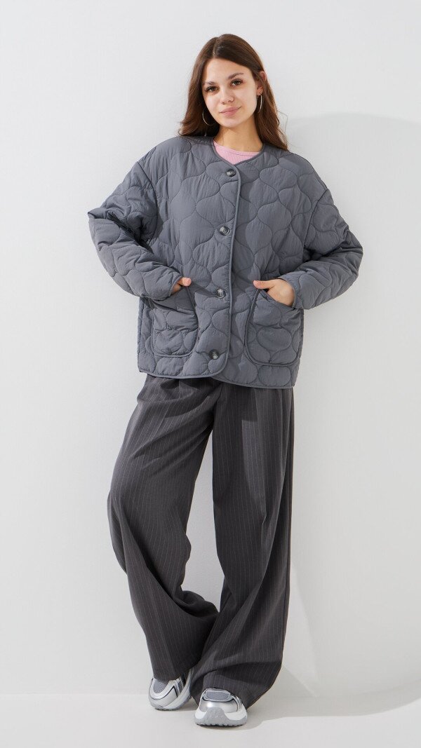 Куртка однотонна жіноча LAWA WBC02500 XS Сірий shop (2000999470721)  Фото №2