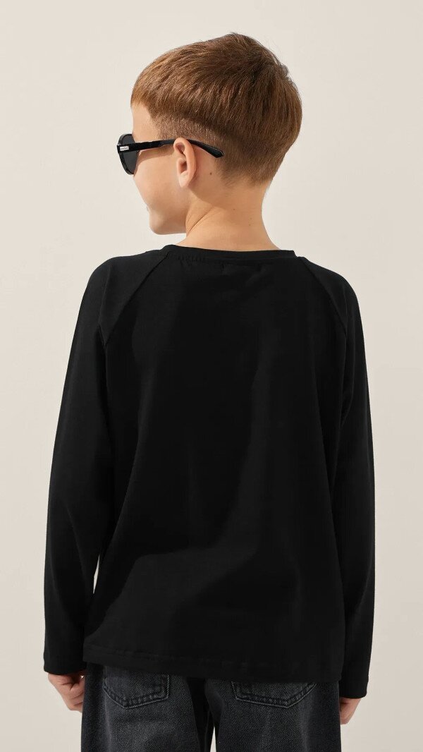 Лонгслів однотонний для хлопчика LAWA BBC02303 122 см Чорний shop (2000999187322)  Фото №3