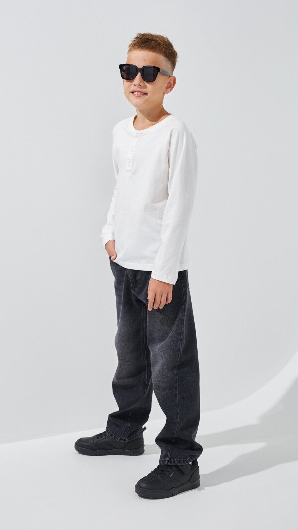 Лонгслів однотонний для хлопчика LAWA BBC02303 122 см Молочний shop (2000999197444)  Фото №4