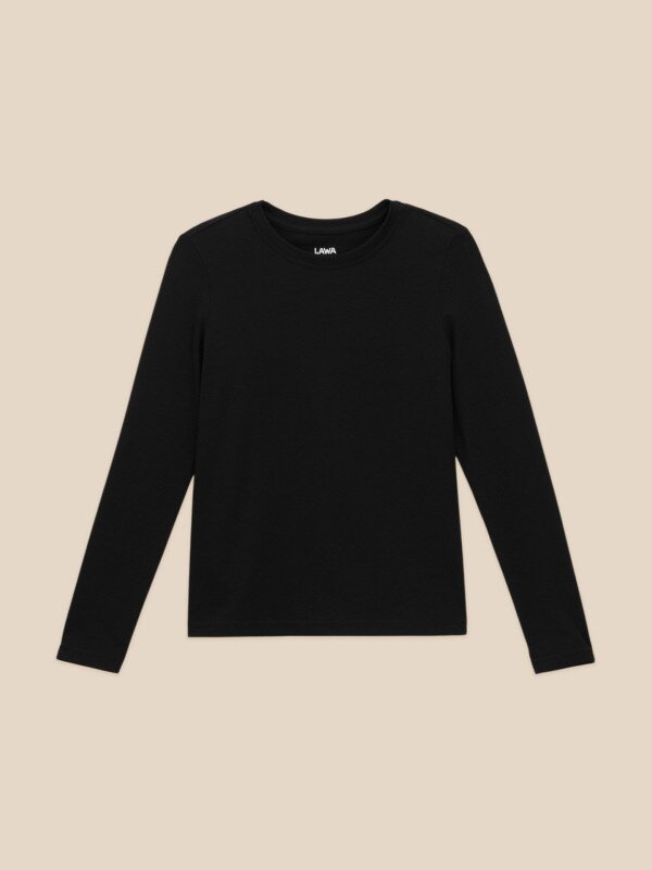 Лонгслів однотонний для хлопчика LAWA BBC02316 140 см Чорний shop (2000999667701)  Фото №1