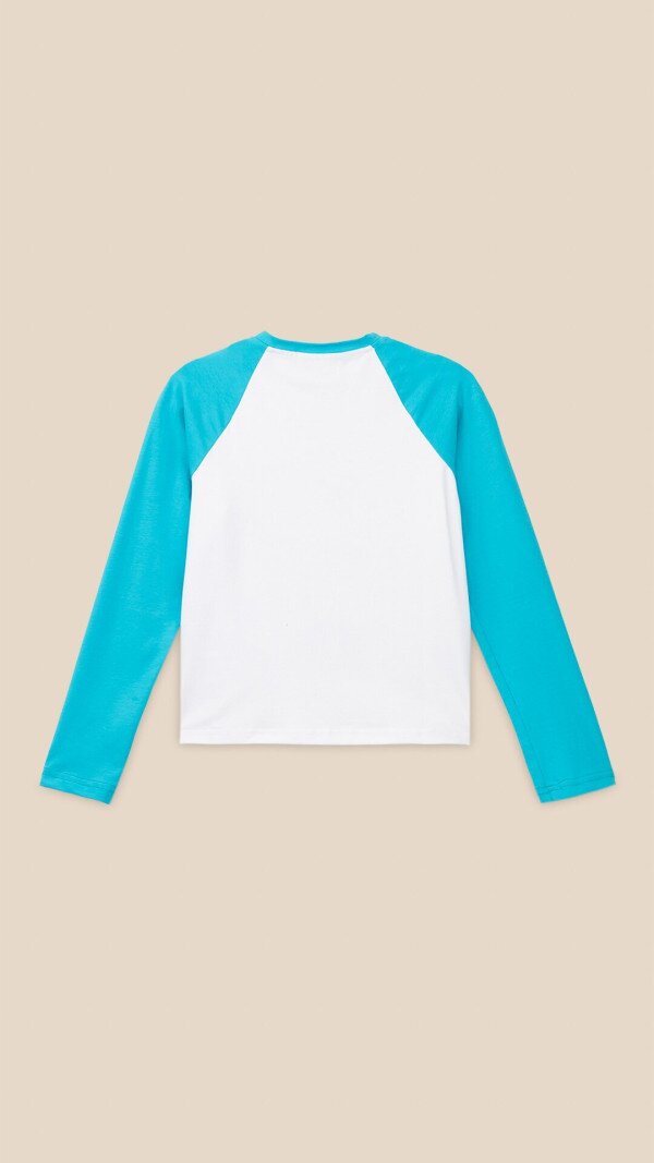 Лонгслів з принтом для дівчинки LAWA P-GB02336 134 см Біло-бірюзовий shop (2888000019370)  Фото №8