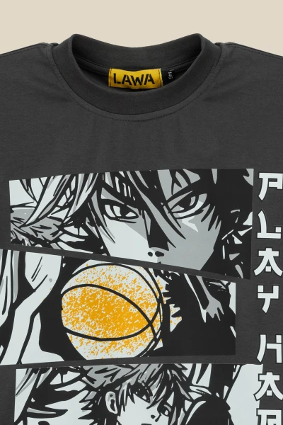 Лонгслів з принтом для хлопчика LAWA P-BB02309 128 см Графітовий shop (2000991042889)  Фото №6