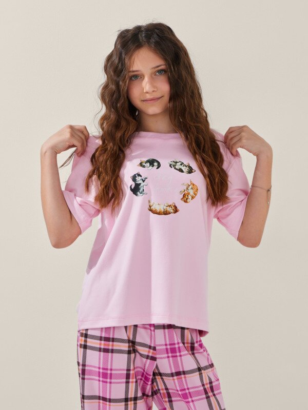 Піжама для дівчинки LAWA P-GB02349 152 см Рожевий shop (2000999545290)  Фото №1