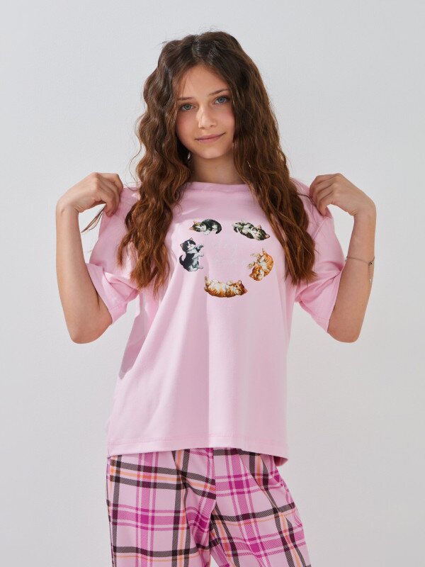 Піжама для дівчинки LAWA P-GB02349 134 см Рожевий shop (2000999545269)  Фото №2