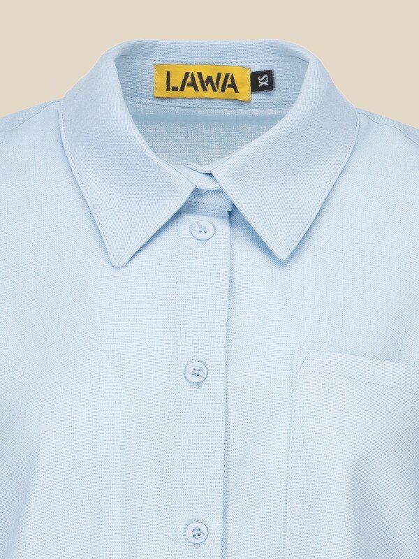 Сорочка однотонна жіноча LAWA K-WTC02392 XL Блакитний shop (2000990641861)  Фото №6
