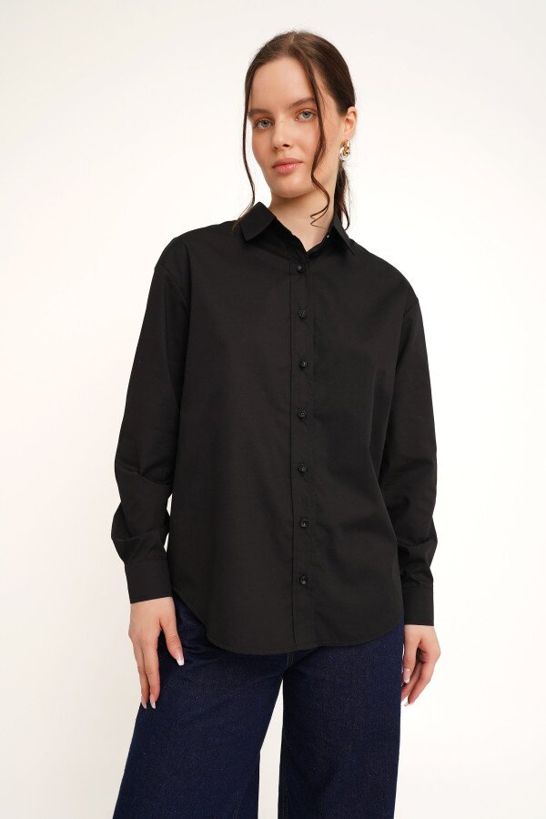 Сорочка однотонна жіноча LAWA CTM WTC02313 L Чорний shop (2000989924371)  Фото №0