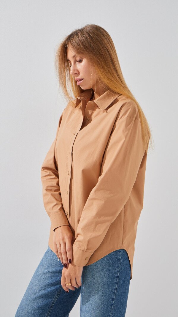 Сорочка однотонна жіноча LAWA WTC02313 S Пісочний shop (2888000016782)  Фото №4