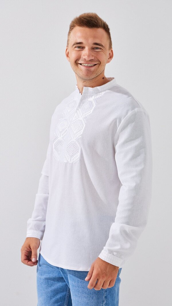 Сорочка вишиванка чоловіча LAWA E-MB02301 2XL Білий shop (2888000010858)  Фото №2