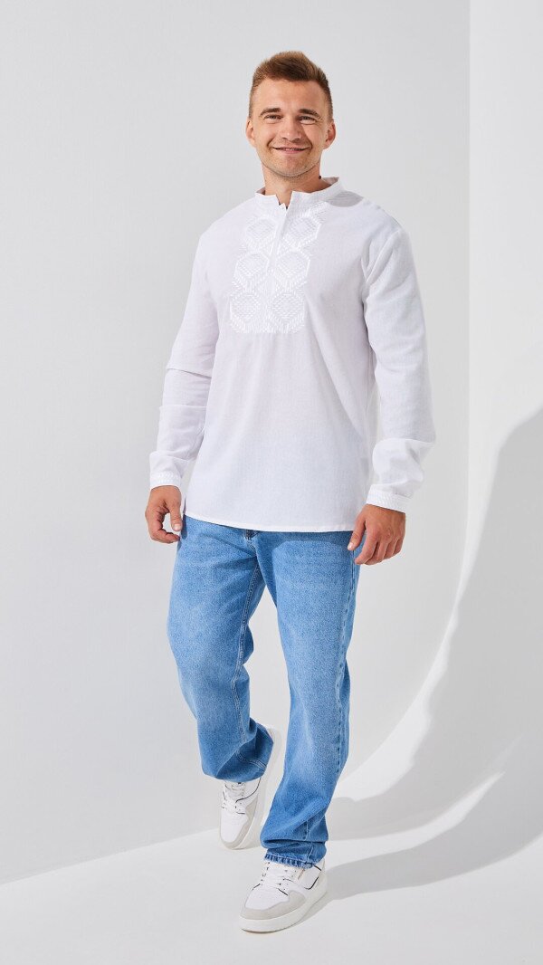Сорочка вишиванка чоловіча LAWA E-MB02301 2XL Білий shop (2888000010858)  Фото №3