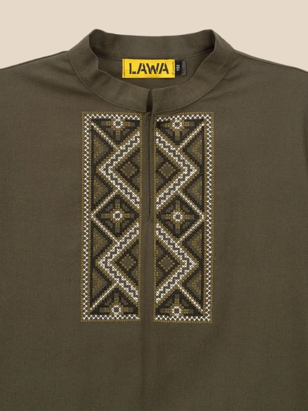 Сорочка вишиванка для хлопчика LAWA E-BB02302 134 см Хакі shop (2000999664564)  Фото №6