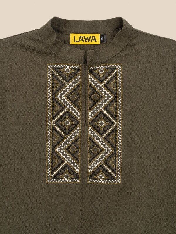 Сорочка вишиванка для хлопчика LAWA E-BB02302 152 см Хакі shop (2000999576133)  Фото №6
