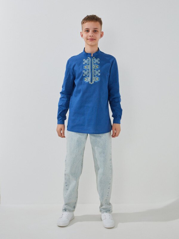 Сорочка вишиванка для хлопчика LAWA E-BB02303 140 см Синій shop (2000999595394)  Фото №2