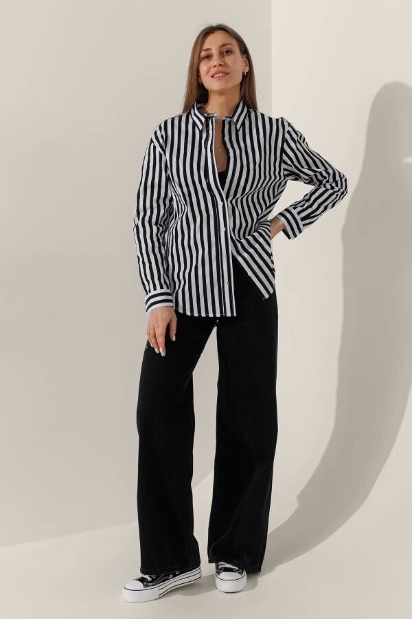 Сорочка з візерунком жіноча LAWA WTC02360 2XL Біло-чорний shop (2000990999474)  Фото №2