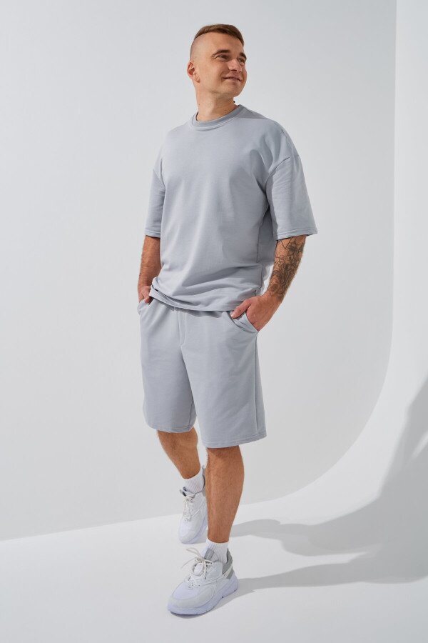 Шорти трикотажні однотонні чоловічі LAWA MBC02378 S Світло-сірий shop (2000999157066)  Фото №3