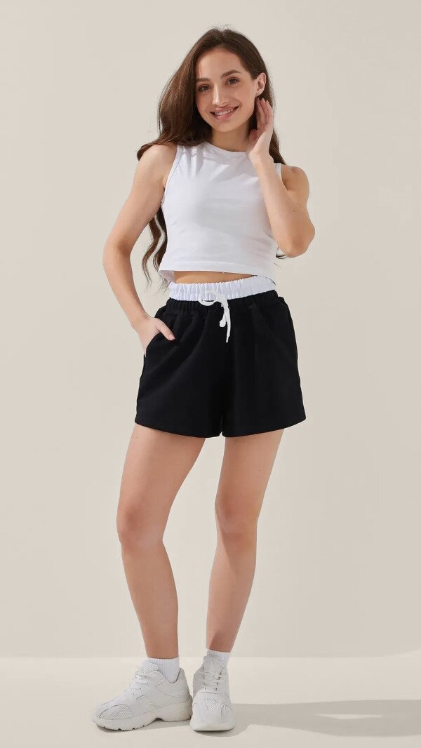 Шорти трикотажні однотонні жіночі  LAWA WTC02438 XL Чорний shop (2000999182730)  Фото №1